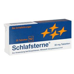 Eine Packung Schlafsterne-Tabletten gegen Schlafstörungen.