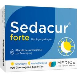 Verpackung von Sedacur forte, einem pflanzlichen Beruhigungsmittel.